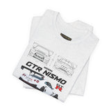 White Track Racing Blueprint Artwork Unisex Heavy Cotton Tee High Performance Inspired Streetwear Graphic Shirt For Car Lovers And Speed Enthusiasts