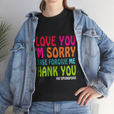 Ho’oponopono Unisex T Shirt Healing Affirmation Tee Spiritual Gratitude Mindfulness Inspired Positive Energy Heavy Cotton Graphic Top
