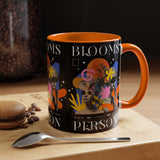 Blooms Person Accent Coffee Mug 11oz 15oz Abstract Floral Head Artistic Colorful Modern Creative Design Black White Ceramic Tea Cup Streetwear Inspired Artistic Fashion Drinkware