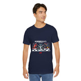Formula 1 High Performance Triple Racing Machines Unisex Heavy Cotton Tee Dynamic Motorsport Inspired Streetwear Graphic Shirt for Speed Lovers and Premium Casual Style