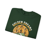 Golden Dreams Silver Reality Money Graphic Unisex Heavy Blend Crewneck Sweatshirt Hustler Motivational Dollar Cash Streetwear