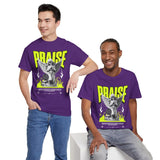 Praise Angel Statue Graphic Unisex Heavy Cotton Tee Spiritual Gothic Streetwear T-Shirt