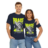 Praise Angel Statue Graphic Unisex Heavy Cotton Tee Spiritual Gothic Streetwear T-Shirt