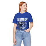 Civilization Eye Of Memory Graphic Unisex Jersey Short Sleeve Tee Futuristic Visionary Streetwear Bold Abstract Blue Eye T Shirt