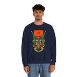 Cell Samurai Unisex Heavy Blend Crewneck Sweatshirt Futuristic Japanese Warrior Art Neon Cyberpunk Streetwear Anime Inspired Comfortable Warm Pullover For Tattoo Artists Festivals And Bold Fashion...