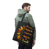 Sunflower Ho'oponopono Tote Bag Hawaiian Healing Prayer Design Spiritual Positivity Canvas Bag Mindfulness Reusable Durable Eco Friendly Shopping Tote