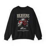 Heavens Hallucinations Crewneck Comfortable Unisex Heavy Blend Sweatshirt Artistic Streetwear Bold Floral Graphic Design for Self Expression Perfect Gift for Friends Birthdays Cozy Days
