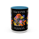 Blooms Person Accent Coffee Mug 11oz 15oz Abstract Floral Head Artistic Colorful Modern Creative Design Black White Ceramic Tea Cup Streetwear Inspired Artistic Fashion Drinkware