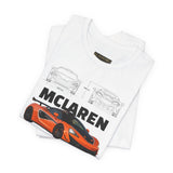 Orange Hypercar Blueprint Unisex Heavy Cotton Tee High Detail Automotive Art Streetwear Graphic for Car Enthusiasts and Daily Wear