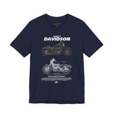Harley Davidson Sportster Inspired Cruiser Motorcycle Blueprint Graphic Unisex Heavy Cotton Tee Premium Biker Streetwear T Shirt for Riders Enthusiasts Everyday Wear