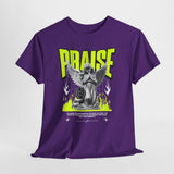 Praise Angel Statue Graphic Unisex Heavy Cotton Tee Spiritual Gothic Streetwear T-Shirt