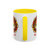 Kathakali Accent Coffee Mug 11oz 15oz Kerala India Classical Dance Art Face Ceramic Cup Cultural Heritage South Indian Folk Design Traditional Festival Gift