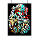 Skeleton Hustler Premium Poster Bold Street Art Wall Decor for Fearless Dreamers, Hustlers, and Visionaries