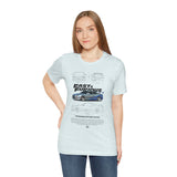 Silver Blue Street Racing Artwork Unisex Heavy Cotton Tee High Performance Inspired Graphic Shirt For Car Lovers And Urban Streetwear Fans