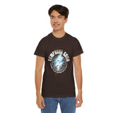 Temporal Echo Lightning Globe Graphic Unisex Heavy Cotton Tee Bold Streetwear Past Present Future Inspired T-Shirt