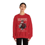 Heavens Hallucinations Crewneck Comfortable Unisex Heavy Blend Sweatshirt Artistic Streetwear Bold Floral Graphic Design for Self Expression Perfect Gift for Friends Birthdays Cozy Days