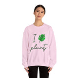 I Love Plants Crewneck Sweatshirt Unisex Heavy Blend Botanical Leaf Eco Friendly Gardening Nature Lover Sustainable Green Living Gift Pullover