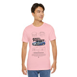 Silver Blue Street Racing Artwork Unisex Heavy Cotton Tee High Performance Inspired Graphic Shirt For Car Lovers And Urban Streetwear Fans