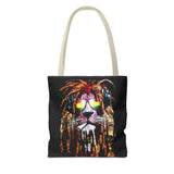 Rasta Lion Eco Tote Bag Vibrant Reggae Inspired Artistic Lion with Headphones Jamaican Island Style Bold Art Print Durable Cotton Canvas Bag for Music Lovers Travel or Daily Use by KLASSORO