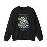 Money Mindset Unisex Heavy Blend Crewneck Sweatshirt Graphic Pullover Black Hustle Grind Wealth Entrepreneur Motivational Streetwear Bold Artistic Fashion Outfit
