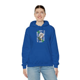 Collage Art Unisex Heavy Blend Hooded Sweatshirt Graphic Hoodie Black Abstract Modern Nature Inspired Futuristic Streetwear Creative Artistic Fashion Outfit