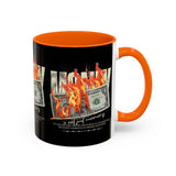 Money Is Not Just Currency Burning Dollar Graphic Accent Coffee Mug 11oz 15oz Hustler Motivational Cash Fire Design
