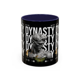 Dynasty Accent Coffee Mug 11oz 15oz Black Ceramic Mug with Roman Statue Bust and Butterfly Artwork for History Lovers and Modern Art Fans