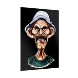 Grumpy Street Legend Poster Bold Comic Art Print Expressive Urban Character Artwork Vibrant Caricature Design Perfect for Bedroom, Studio, or Office Wall Décor Gift for Art Lovers and Street Culture Fans
