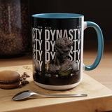 Dynasty Accent Coffee Mug 11oz 15oz Black Ceramic Mug with Roman Statue Bust and Butterfly Artwork for History Lovers and Modern Art Fans