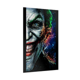 Joker Split Insanity Glossy Poster Bold Gothic Wall Art Dark Psychological Design Fiery Abstract Expression Print for Collectors, Creators, and Visionary Spaces