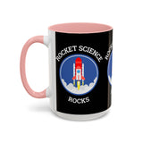 Rocket Science Rocks Accent Coffee Mug 11oz 15oz Space Lover Science Gift Black White Two Tone Ceramic Cup