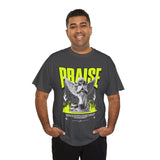 Praise Angel Statue Graphic Unisex Heavy Cotton Tee Spiritual Gothic Streetwear T-Shirt
