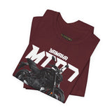 Yamaha MT 07 Inspired Naked Bike Motorcycle Graphic Unisex Heavy Cotton Tee Premium Streetwear T Shirt for Riders Bikers Moto Enthusiasts Everyday Wear