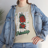 Love Fake Friendship Rose Graphic Unisex Heavy Cotton Tee Bold Statement Streetwear T Shirt Empowering Artistic Floral Design for Self Expression Perfect Gift for Friends Birthdays Parties Casual Wear