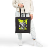 Praise Angel Statue Graphic Cotton Canvas Tote Bag Spiritual Gothic Streetwear Eco Shopper