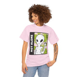 Unisex Not Alone Alien T Shirt Cartoon UFO Graphic Tee Extraterrestrial Sci Fi Space Themed Paranormal Conspiracy Inspired Streetwear Top