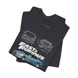 Silver Blue Street Racing Artwork Unisex Heavy Cotton Tee High Performance Inspired Graphic Shirt For Car Lovers And Urban Streetwear Fans