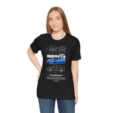Blue Rally Inspired Performance Sedan Artwork Unisex Heavy Cotton Tee High Speed Streetwear Graphic Shirt For Car Enthusiasts And Automotive Art Lovers