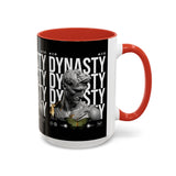 Dynasty Accent Coffee Mug 11oz 15oz Black Ceramic Mug with Roman Statue Bust and Butterfly Artwork for History Lovers and Modern Art Fans