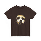 The Silent Mask Unisex Heavy Cotton Tee Horror Streetwear Mysterious Dark Graphic Halloween T-Shirt for Fearless Souls and Gothic Aesthetic Lovers