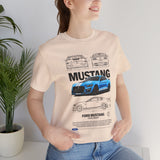 Blue Apex Muscle Coupe Blueprint Art Unisex Heavy Cotton Tee Powerful Street Machine Graphic Shirt for Car Lovers and Collectors