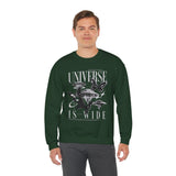 Universe Is Wide Unisex Heavy Blend Crewneck Sweatshirt Cosmic Galaxy Butterfly Space Aesthetic Graphic Pullover