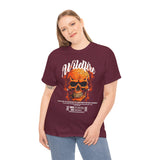 Wildfire Skull Flames Unisex Heavy Cotton Tee Gothic Inferno Graphic Bold Streetwear Motivational Statement T Shirt
