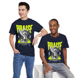 Praise Angel Statue Graphic Unisex Heavy Cotton Tee Spiritual Gothic Streetwear T-Shirt