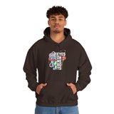 Eyes On Me Boys Medusa Hoodie Comfortable Unisex Heavy Blend Sweatshirt Mythological Streetwear Bold Empowerment Design for Self Expression Perfect Gift for Friends Birthdays Cozy Days Casual Wear