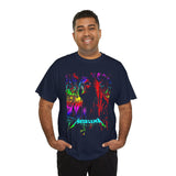 Reaper Of Neon Flames Unisex Heavy Cotton Tee Dark Energy Skull Design Powerful Streetwear Statement For Bold Rebels And Night Warriors