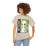 Unisex Not Alone Alien T Shirt Cartoon UFO Graphic Tee Extraterrestrial Sci Fi Space Themed Paranormal Conspiracy Inspired Streetwear Top