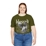 Blessed Angel Statue Graphic Unisex Jersey Short Sleeve Tee Gothic Streetwear Aesthetic Spiritual Bold Artistic Fashion T Shirt