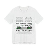 Porsche GT3 RS Inspired Blueprint Design Unisex Heavy Cotton Tee Premium Racing Streetwear Car Lovers T Shirt for Enthusiasts and Everyday Wear