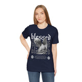 Blessed Angel Statue Graphic Unisex Jersey Short Sleeve Tee Gothic Streetwear Aesthetic Spiritual Bold Artistic Fashion T Shirt